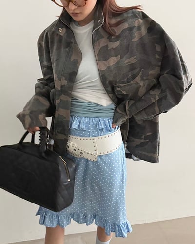 街頭迷彩落肩寬版外套11