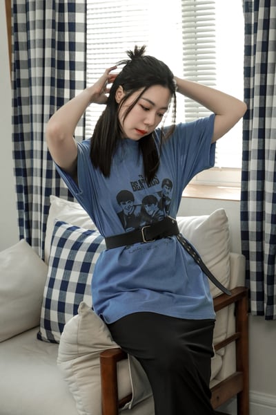 Beatles美式印圖寬版T恤1
