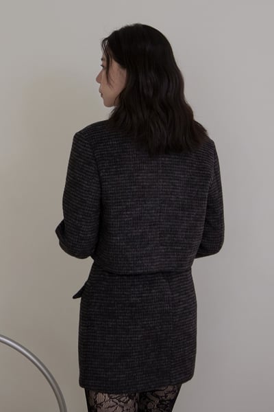 高級質感混毛短版外套6