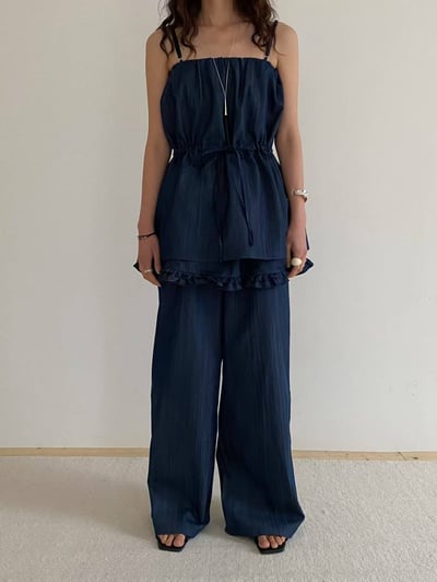 抽繩小口袋軟料牛仔背心6