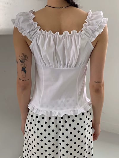 荷葉少女棉質背心上衣10