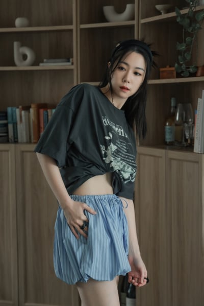 玫瑰帶刺親膚柔棉寬版T恤7