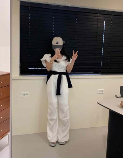 出遊必備花苞袖緹花連身褲（子珊同款）14