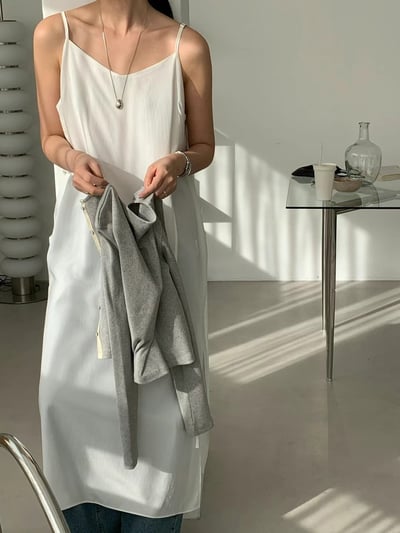 仙女日常層次綁帶細肩洋裝4