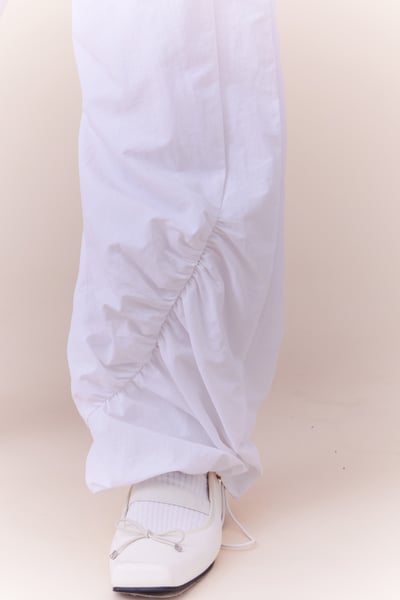 紡紗拼接層次設計抽繩長褲14