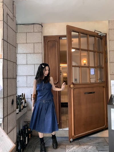 美背細肩牛仔背心（成套）3