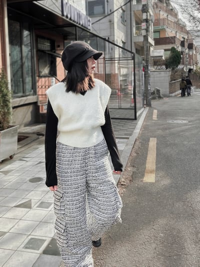 小金釦針織2way可拆式背心上衣3