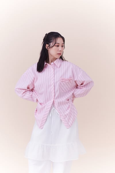 法式浪漫微甜條紋襯衫3