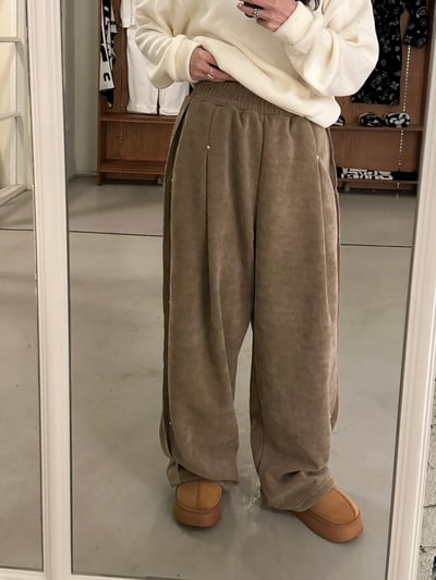 柔軟燈芯絨內刷絨寬褲（自留）1