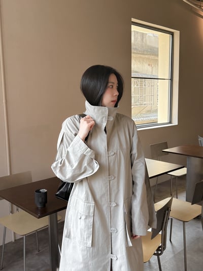 自留款細節滿滿立領風衣外套7