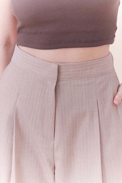 兩件式條紋西裝長褲裙7