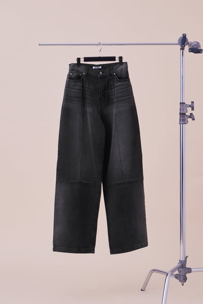 男裝刷色厚磅寬版牛仔褲S/M/L4