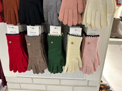 含羊毛針織手套（可露指）19