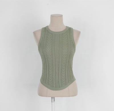 雕花蕾絲設計圓弧背心2