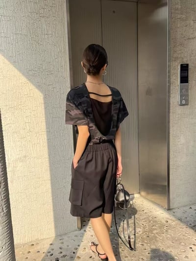 拼接透膚超柔棉短袖上衣3