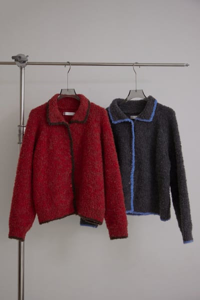 柔軟Q毛撞色針織外套8