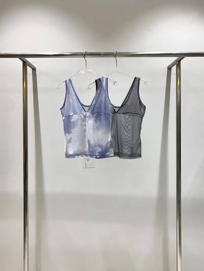 小眾設計款渲染透膚背心/上衣15