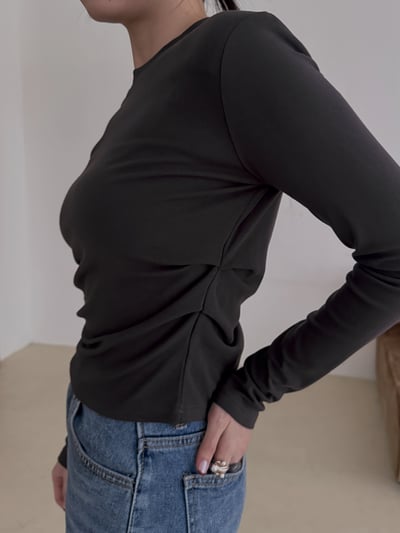 暖棉內磨毛抓皺設計上衣3