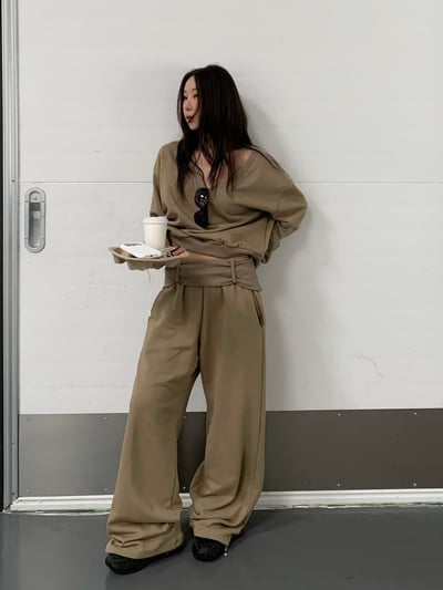 反折設計寬版休閒套裝3