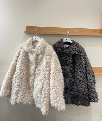 時髦小翻領毛絨絨外套13