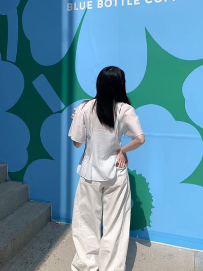 仙女光芒綁帶透透襯衫2