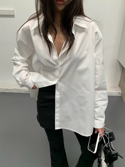 排扣兩穿小細節襯衫6