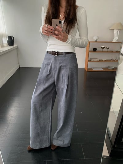 小渲染刷色顯瘦直筒褲9