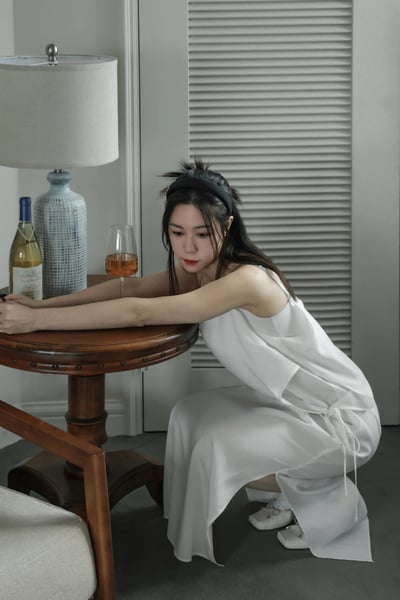 仙女日常層次綁帶細肩洋裝11