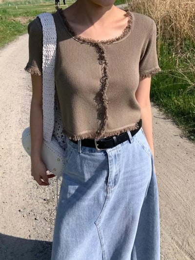 舒服軟Q抽鬚針織小外套1