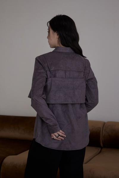 兩件式麂皮質感設計襯衫4