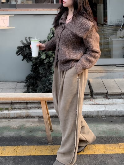 柔軟燈芯絨內刷絨寬褲（自留）15