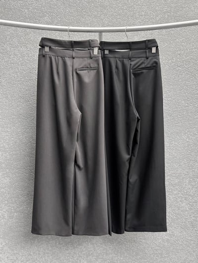 雙層交錯腰頭設計西裝長褲10