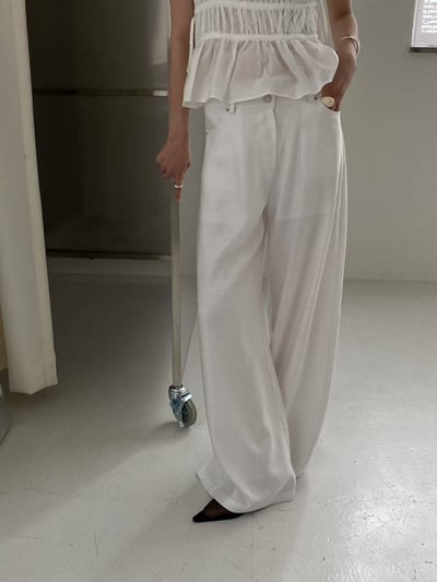 細緻觸感夏日棉麻長褲2