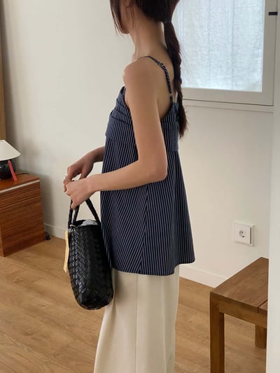 精緻女孩層疊條紋背心8