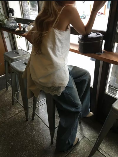 時髦斜下擺蕾絲背心6