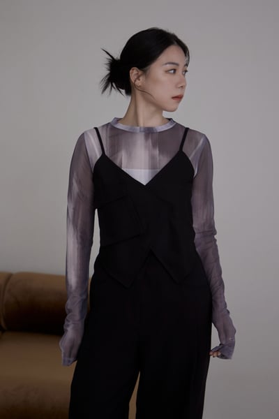 隨性渲染透膚上衣5