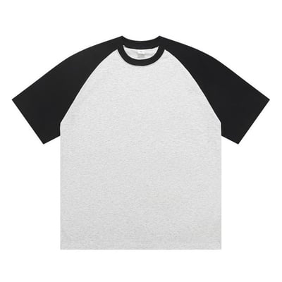 【純棉】270克純棉重磅 插肩寬鬆 款短袖t恤美式撞色拼接圓領3