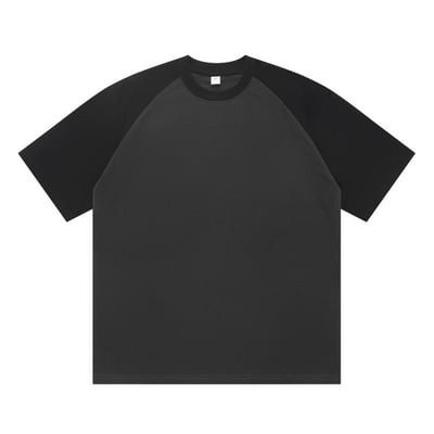 【純棉】270克純棉重磅 插肩寬鬆 款短袖t恤美式撞色拼接圓領4