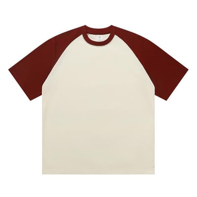 【純棉】270克純棉重磅 插肩寬鬆 款短袖t恤美式撞色拼接圓領8