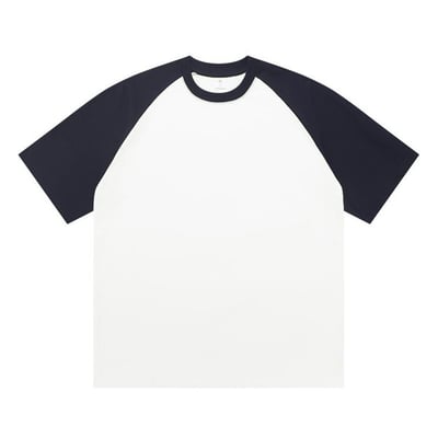 【純棉】270克純棉重磅 插肩寬鬆 款短袖t恤美式撞色拼接圓領6