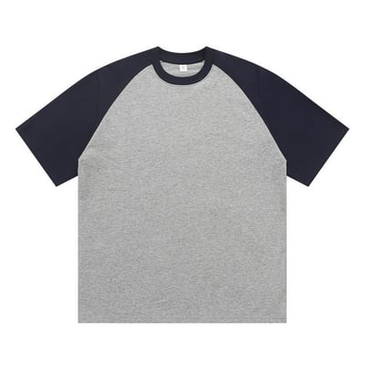 【純棉】270克純棉重磅 插肩寬鬆 款短袖t恤美式撞色拼接圓領7