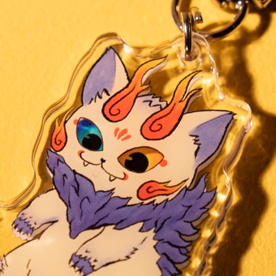 犼太郎看著你 壓克力吊飾 白2