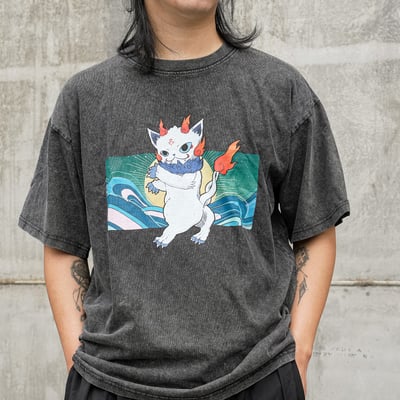 犼太郎靈巧幽白 T Shirt－水洗黑6