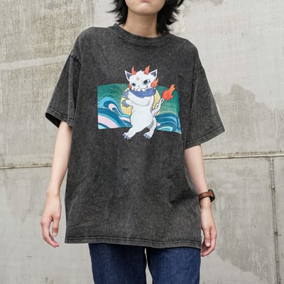 犼太郎靈巧幽白 T Shirt－水洗黑3