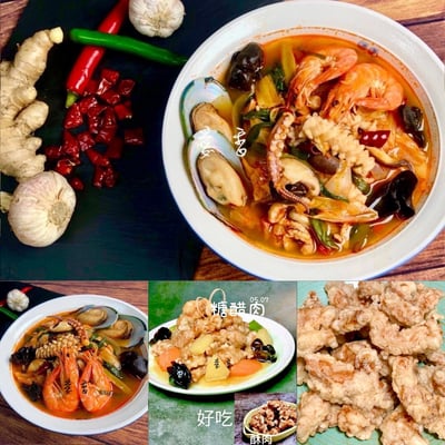 5/4(一)  A班 韓式中華料理～海鮮炒碼麵+糖醋肉 / 愛香老師1