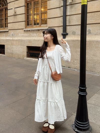 溫柔小姊姊格紋長洋（1colors)6