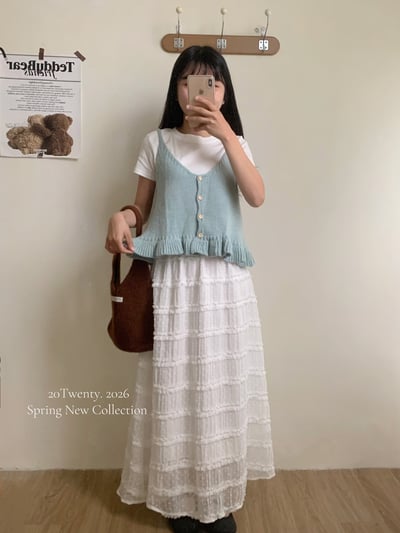 氣質點點雪紡半身裙（2colors)5