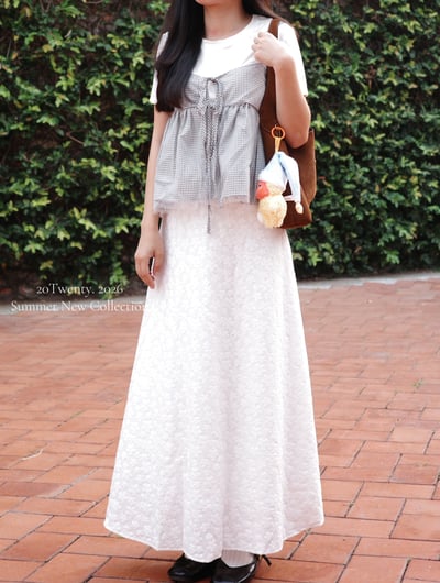 雲朵感格紋背心套裝（2colors)8