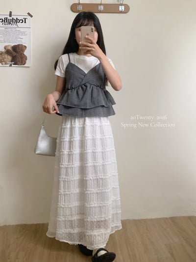 氣質點點雪紡半身裙（2colors)4