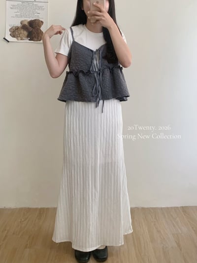 小印花綁帶背心（2colors)3